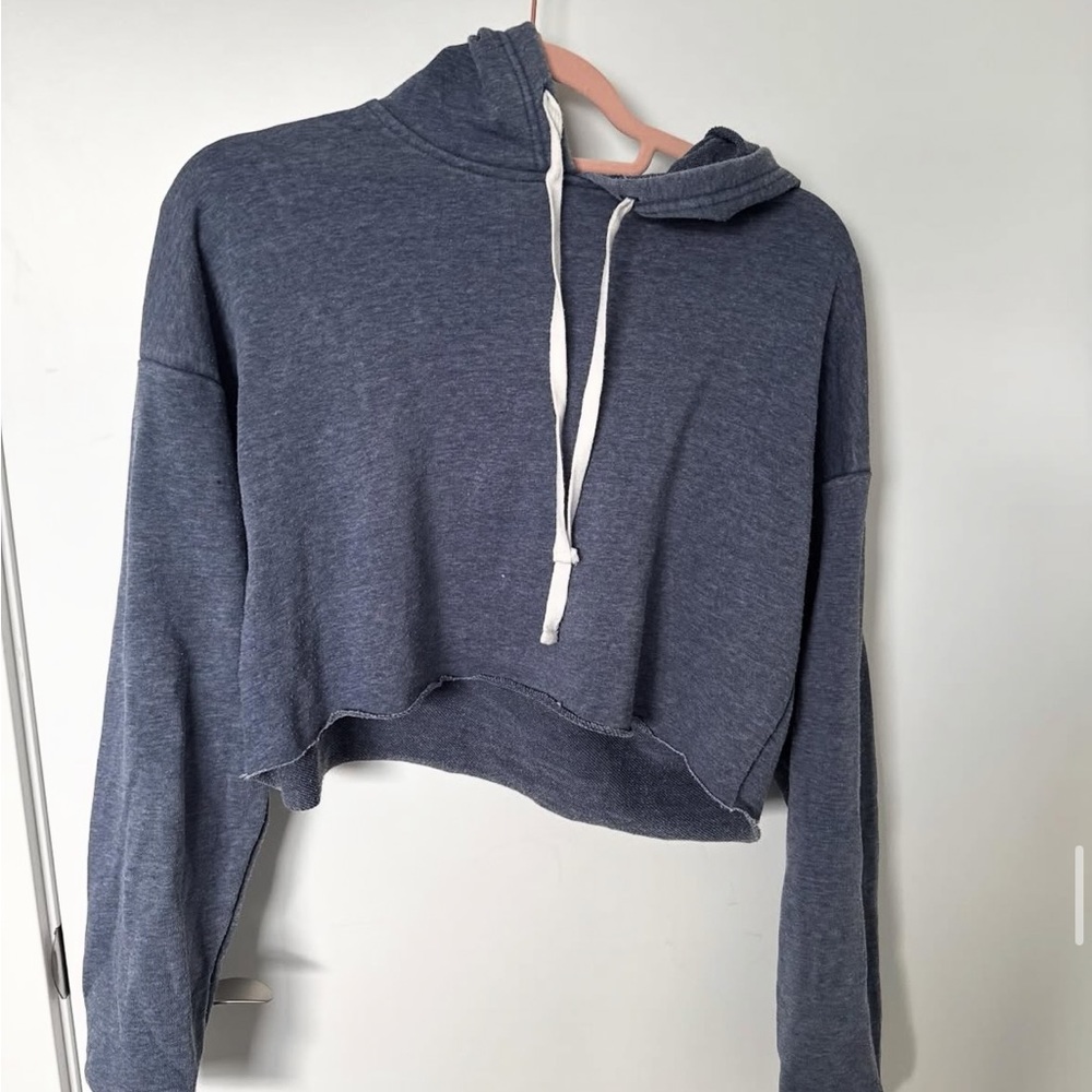 Forever 21 Heather Blue Cropped Hoodie